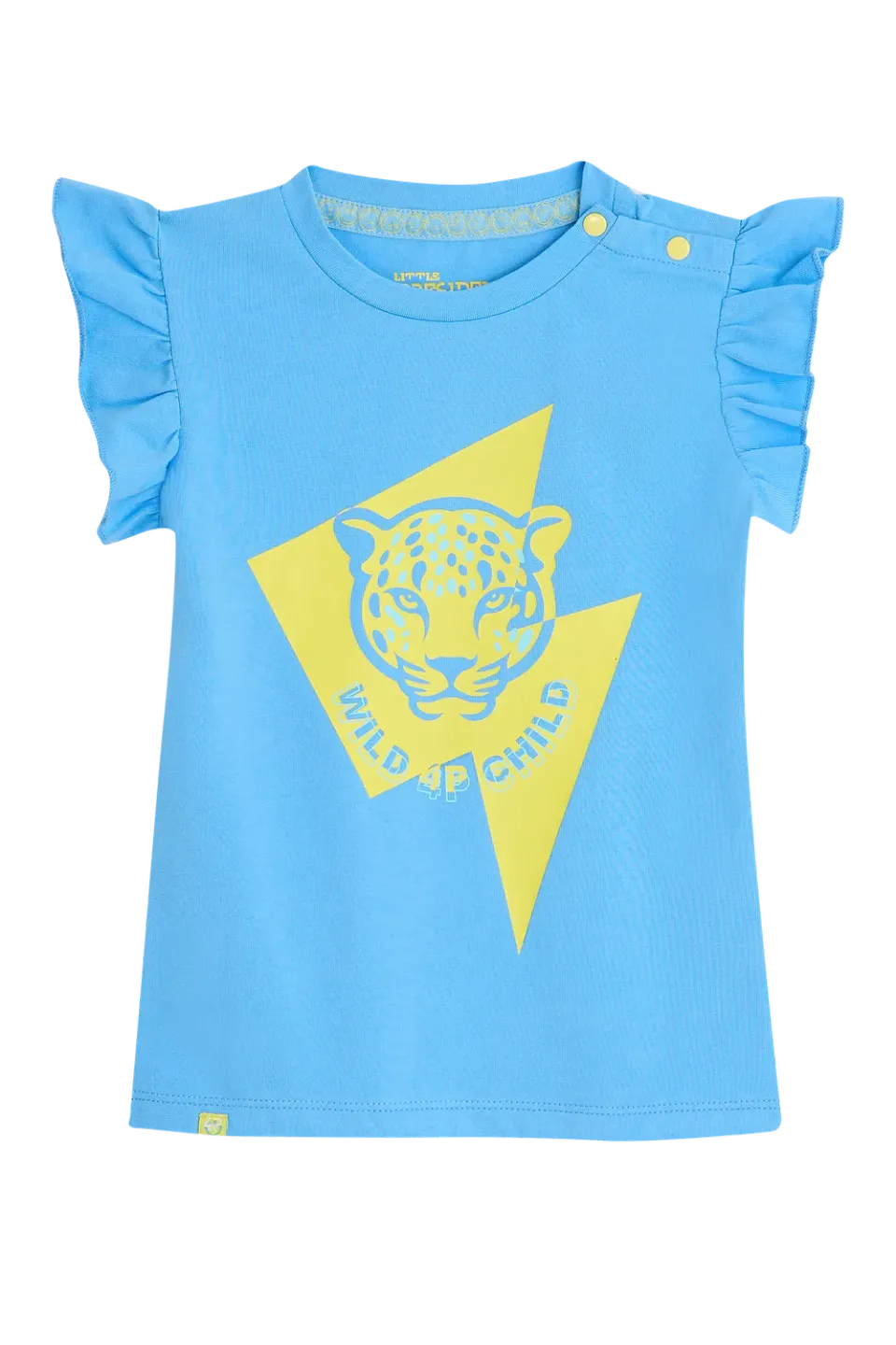 4PRESIDENT Rey t-shirt light blue ruches katoen