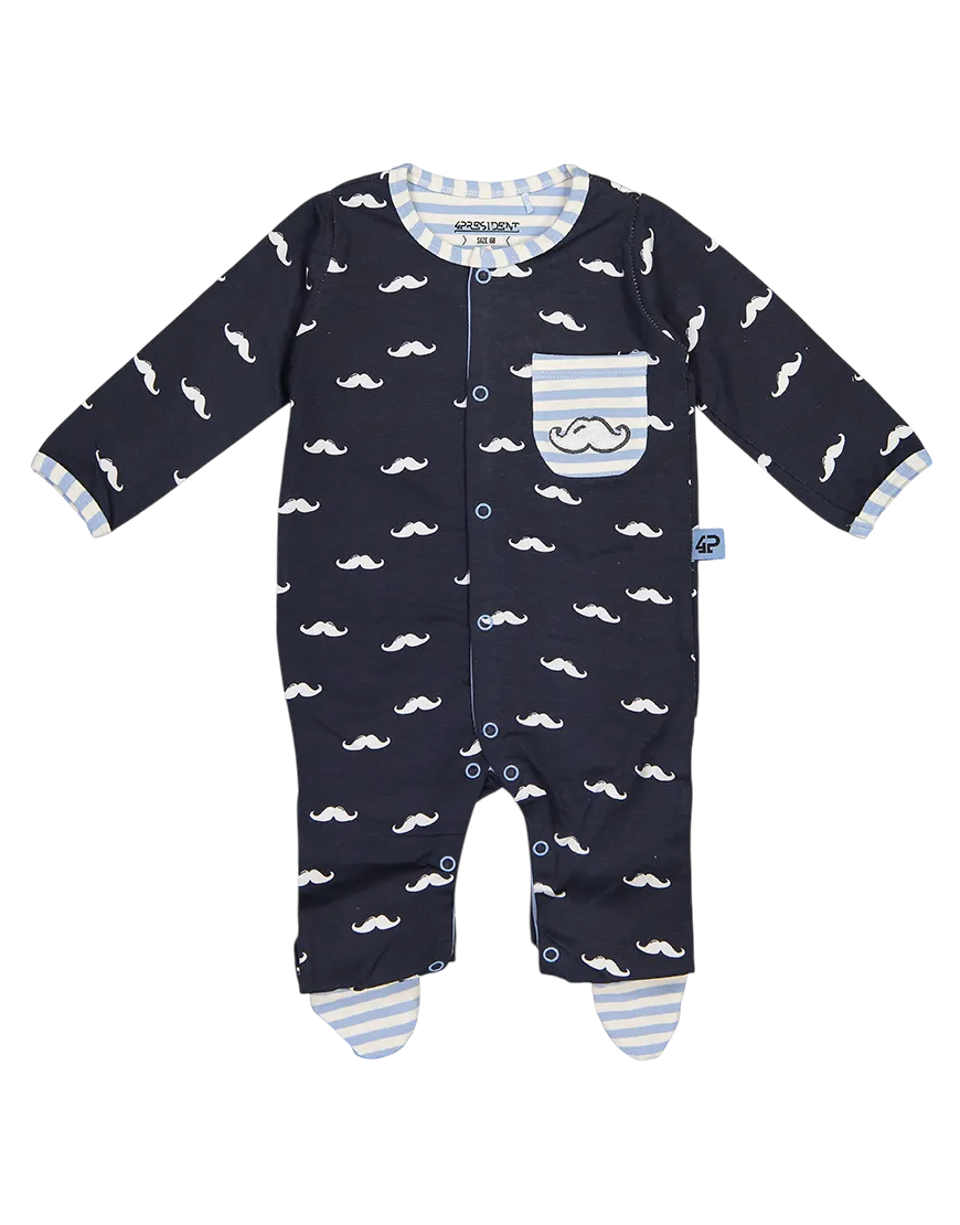 4PRESIDENT Baby Giftset Moustache 5-delig katoen
