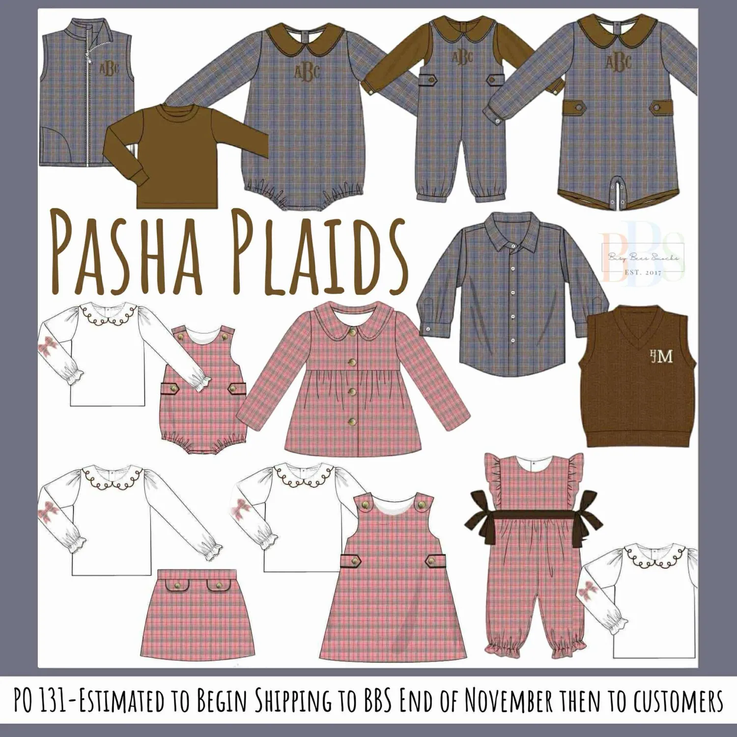 Busy Bee Smocks Pasha Plaids Mom Mini jasje ruit