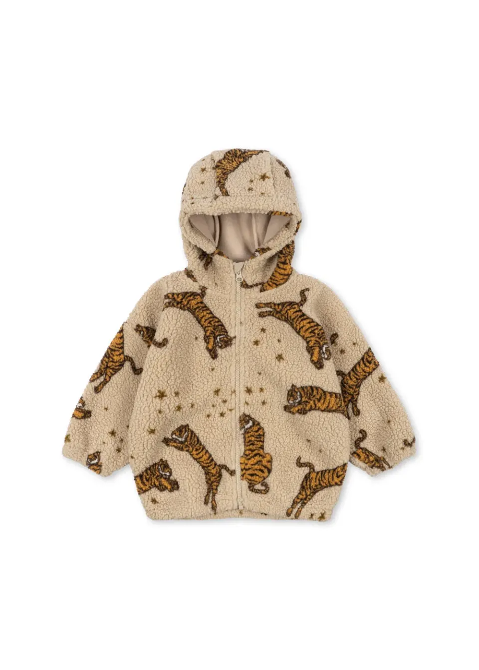 Konges Sløjd Jody teddy hoodie tiger met capuchon