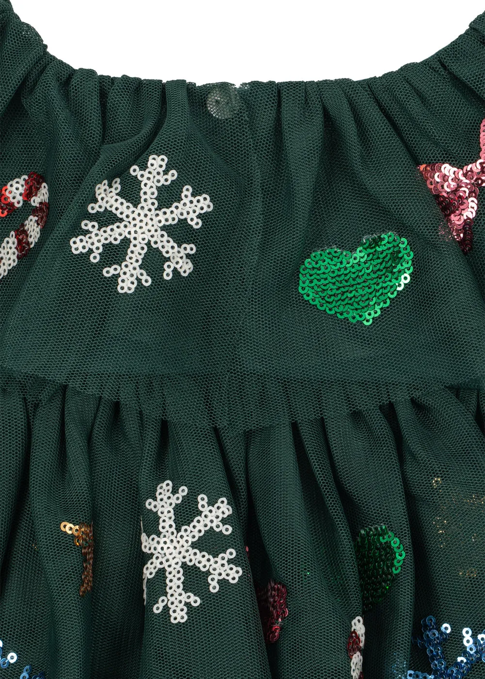 Konges Sløjd Yvonne Christmas tule jurk hunter green