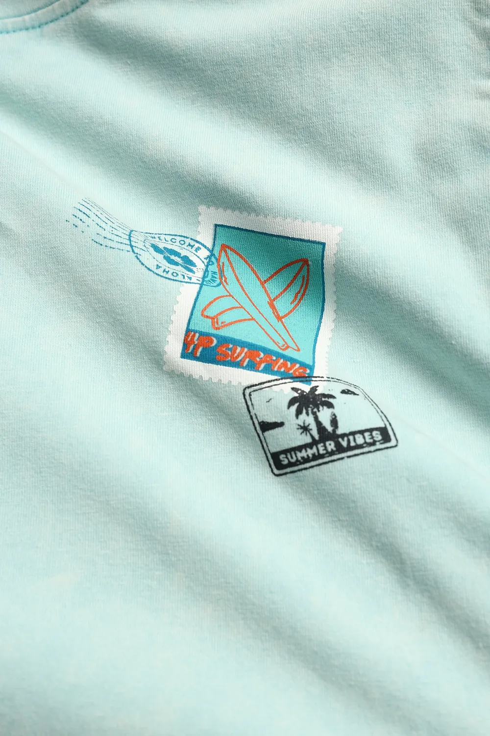 4PRESIDENT Ottis T-shirt light blue katoen