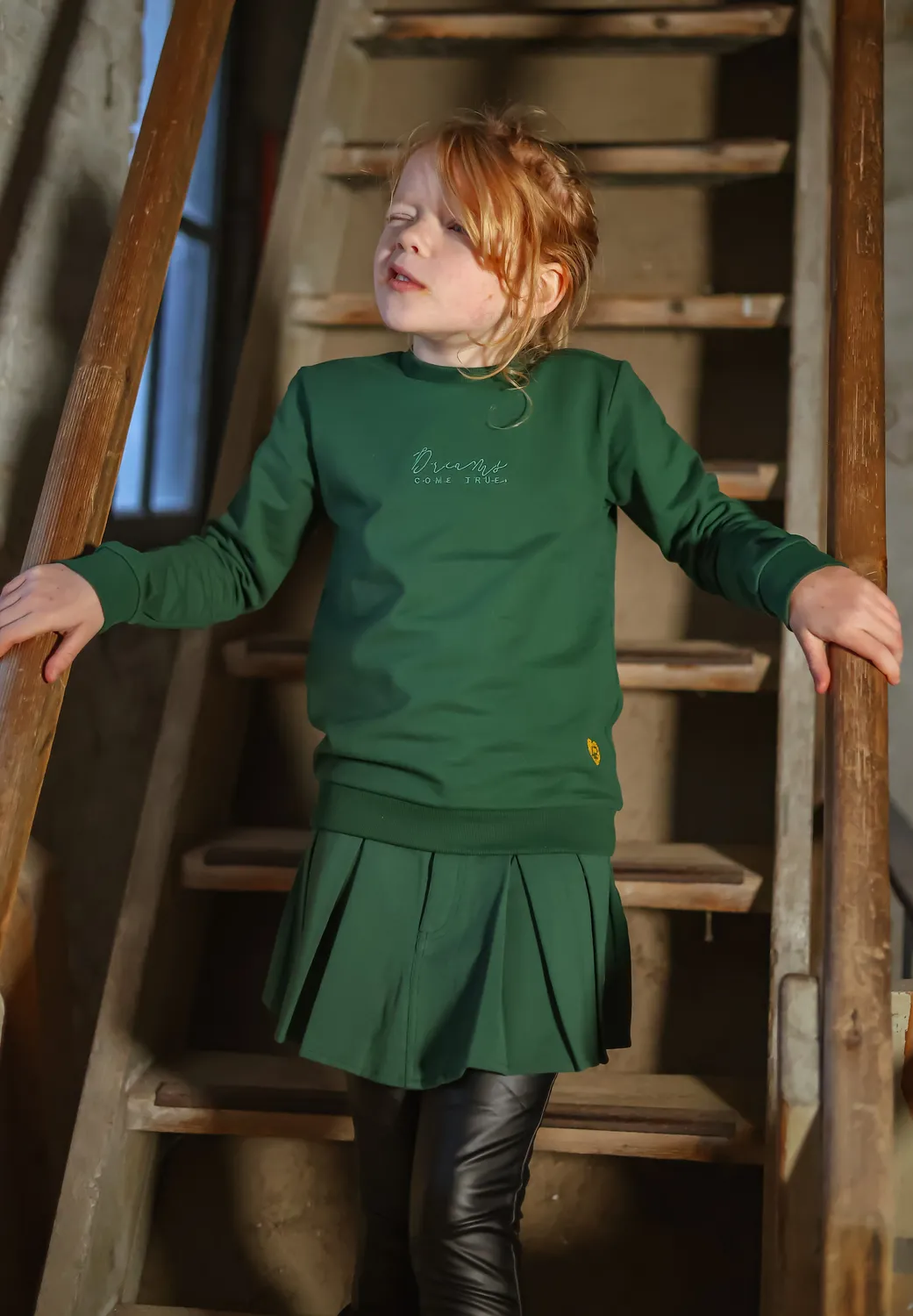 4President Aniek sweater groen katoen meisjes