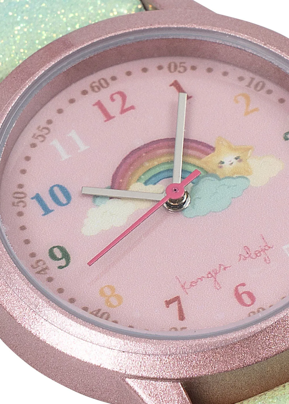 Konges Sløjd Regenboog kinderhorloge rainbow glitter waterdicht