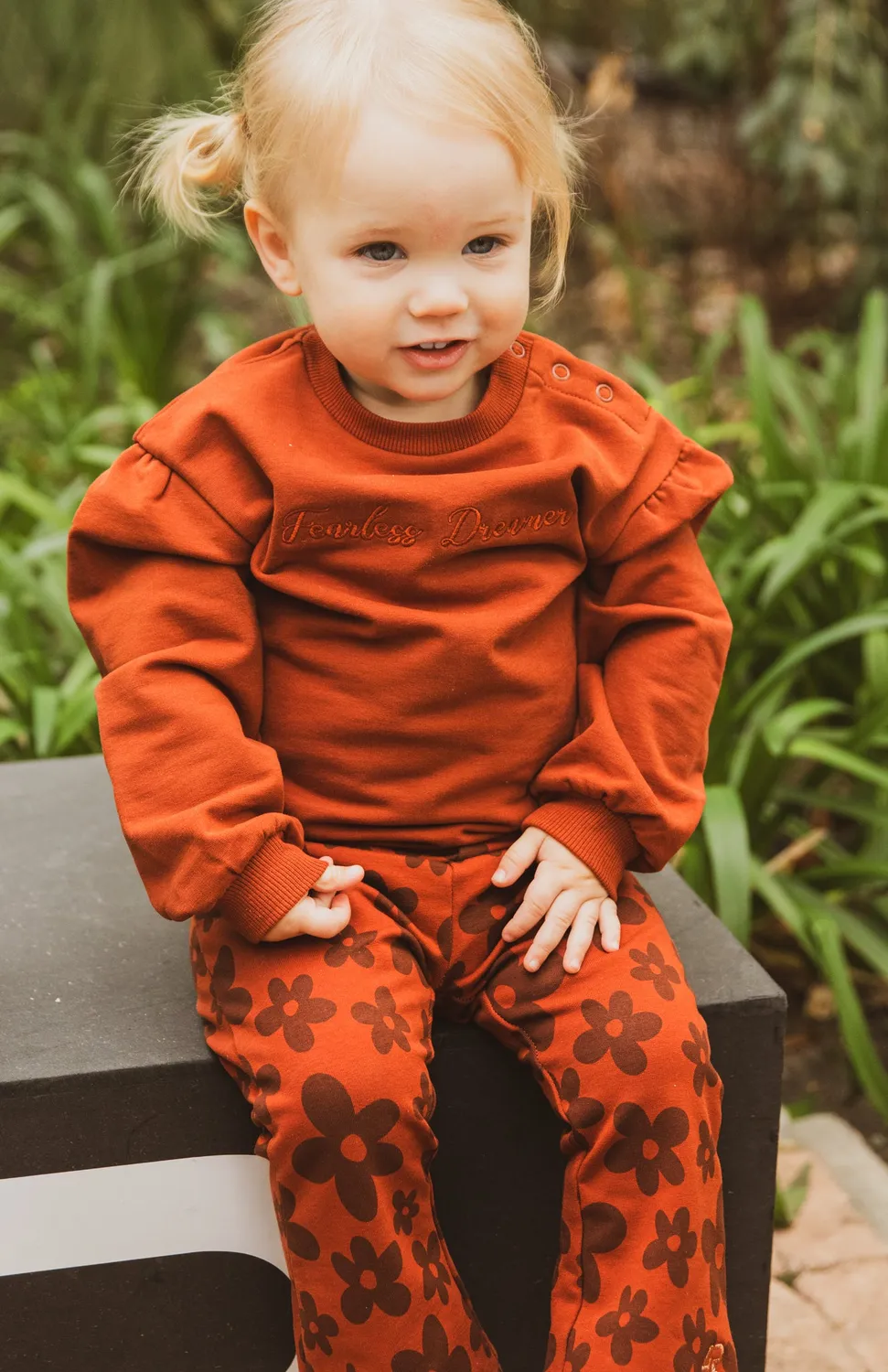 4President Klara flared broek bloemenprint bruin