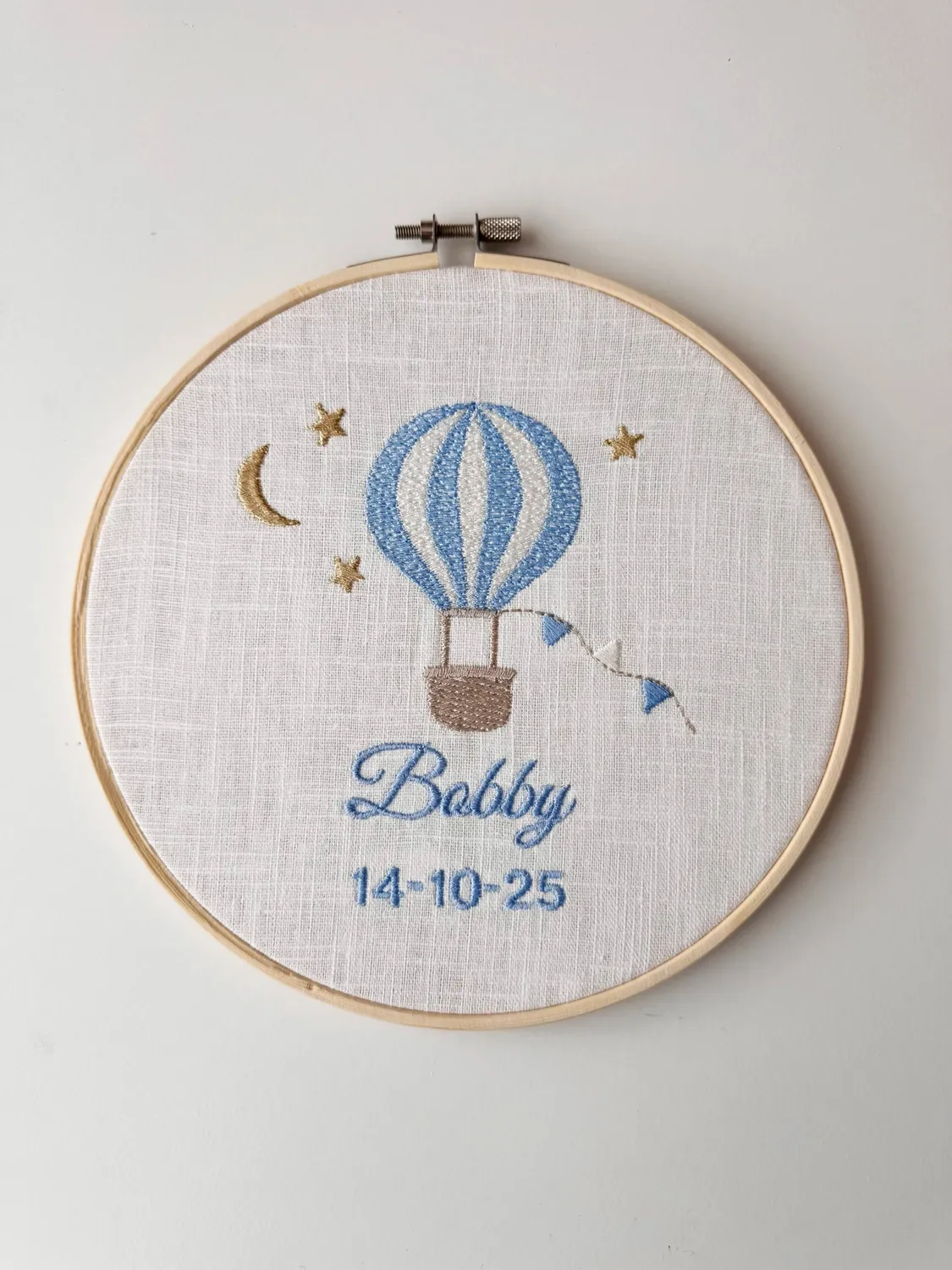 SODA FASHION Luchtballon geboortebordje hout