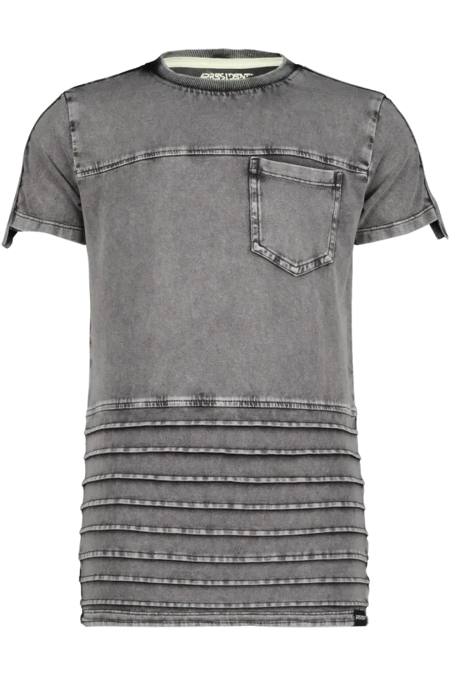 4President Tigo T-shirt black katoen acid wash