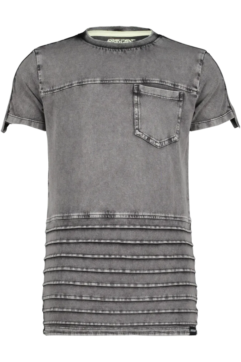 4President Tigo T-shirt black katoen acid wash