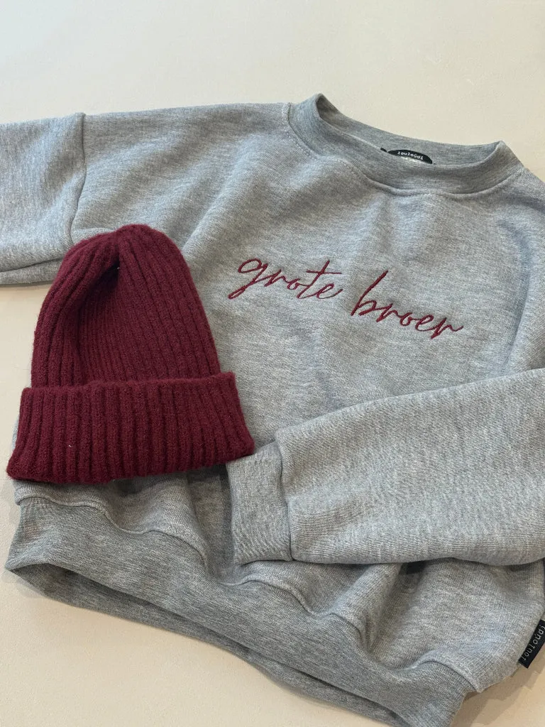 Louloúdi Son aankondigingstrui biokatoen oversized