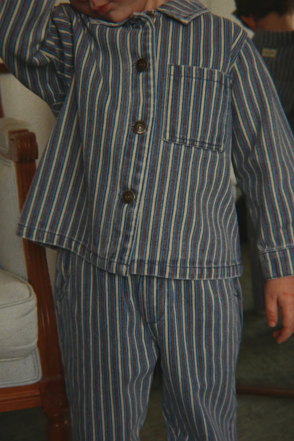 Konges Sløjd Magot broek tricolore bleu biokatoen
