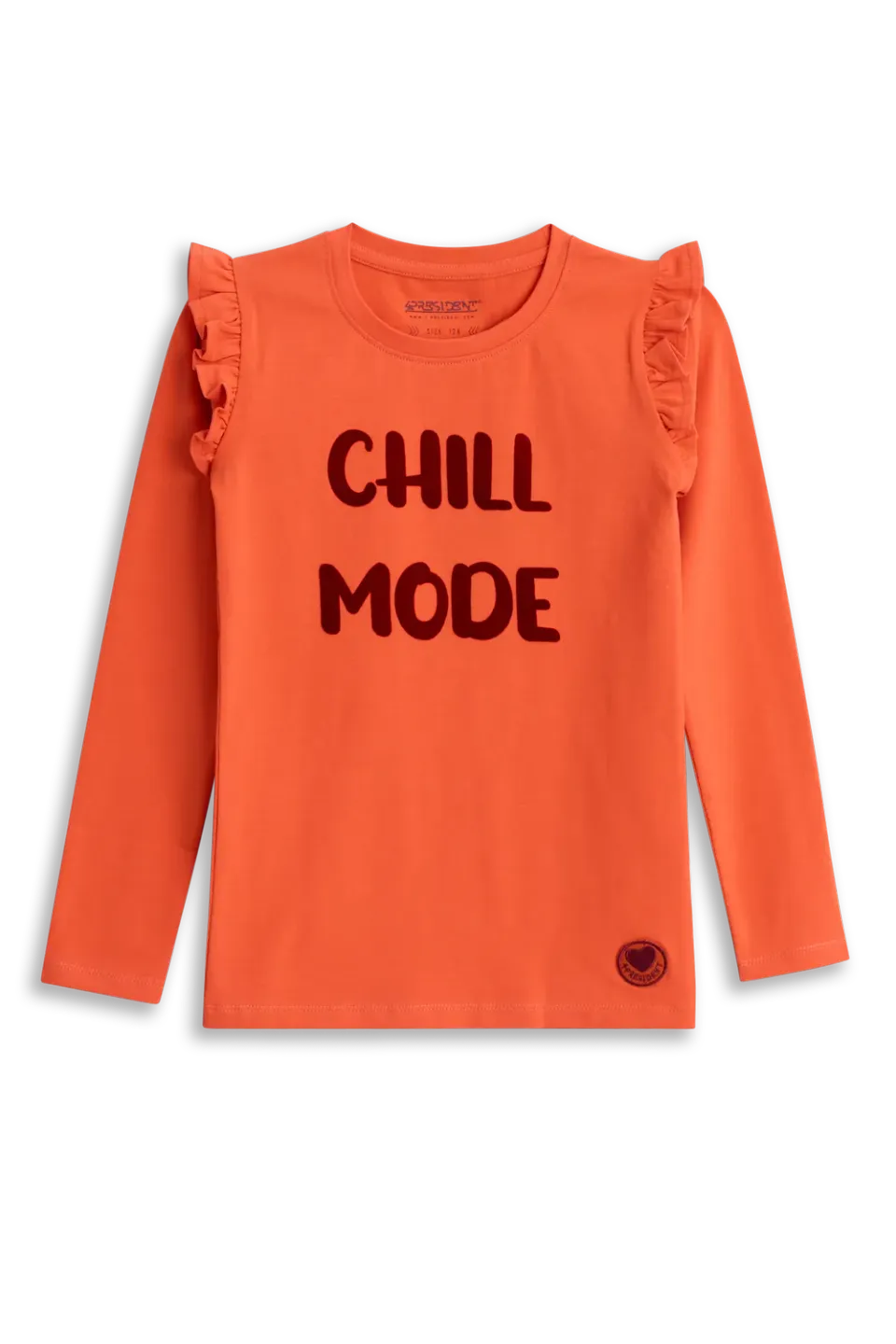 4President Inge Poppy Red longsleeve meisjes Chill Mode