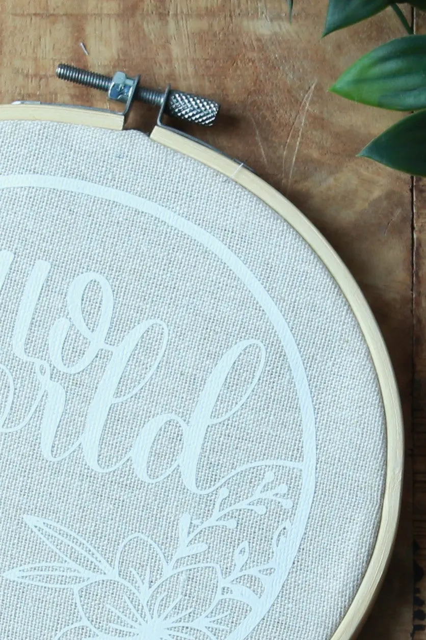 Een presentje Hello World wandcirkel 15 cm katoen