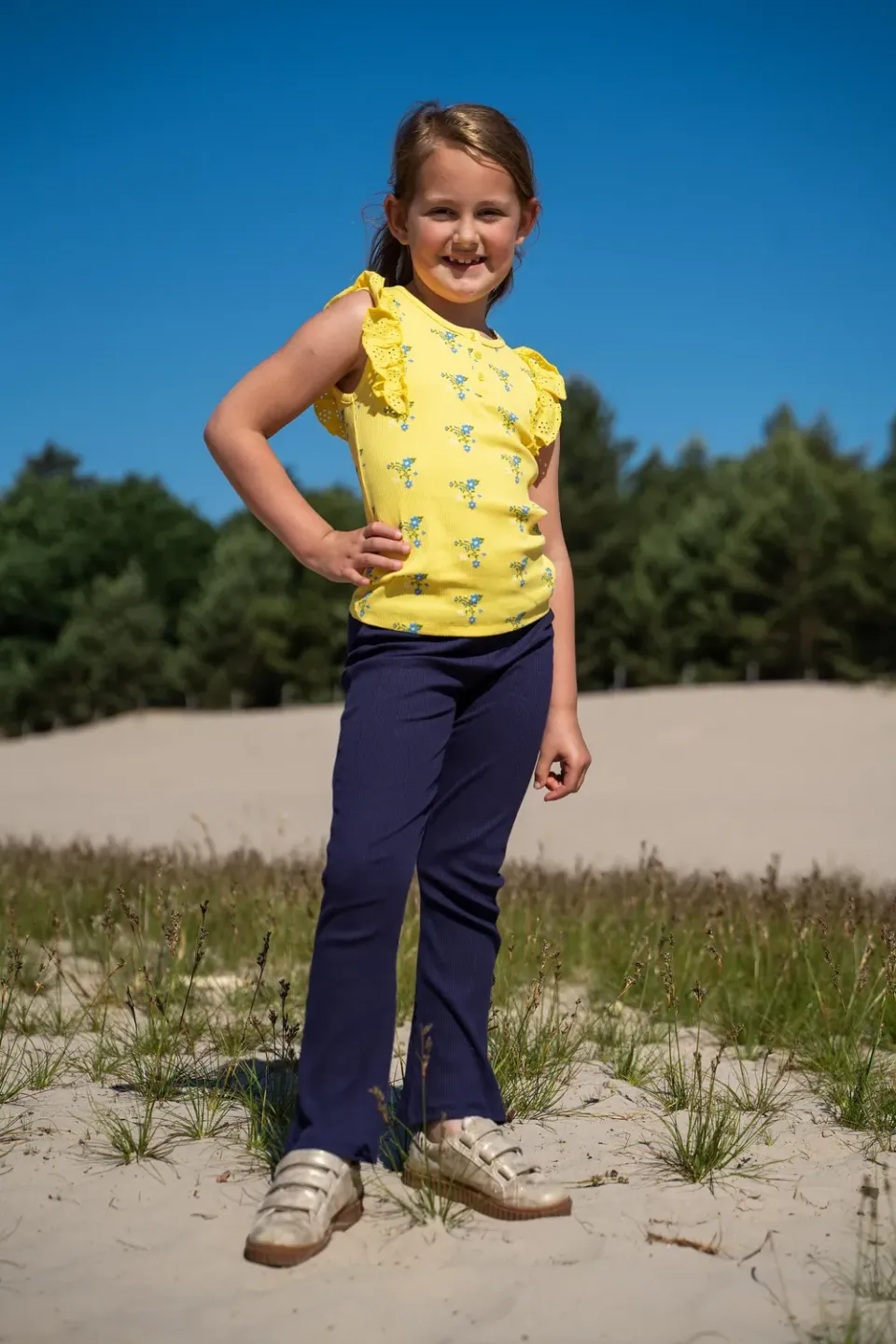 4President Lenore top geel ribstof meisjes