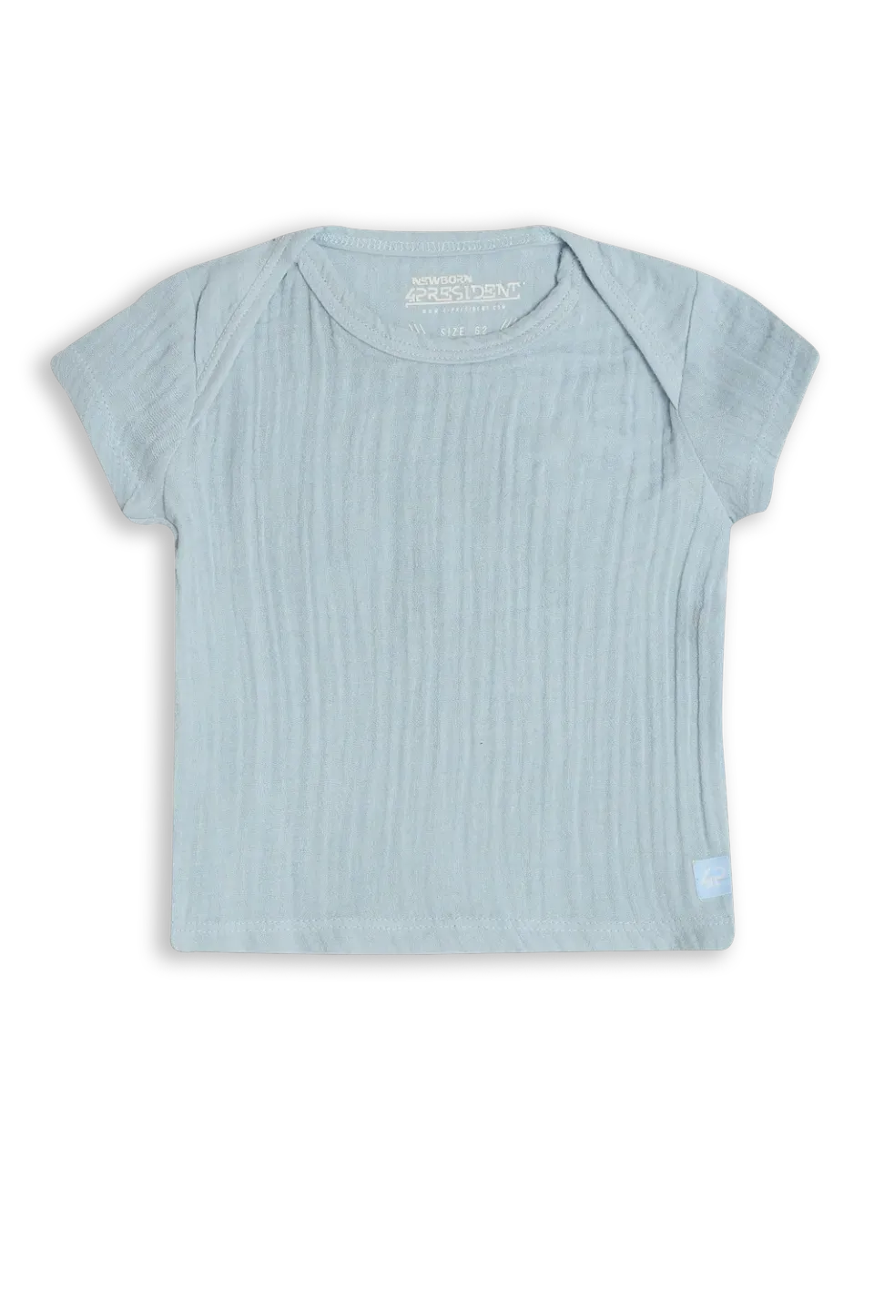 4President Moon T-shirt baby blauw katoen