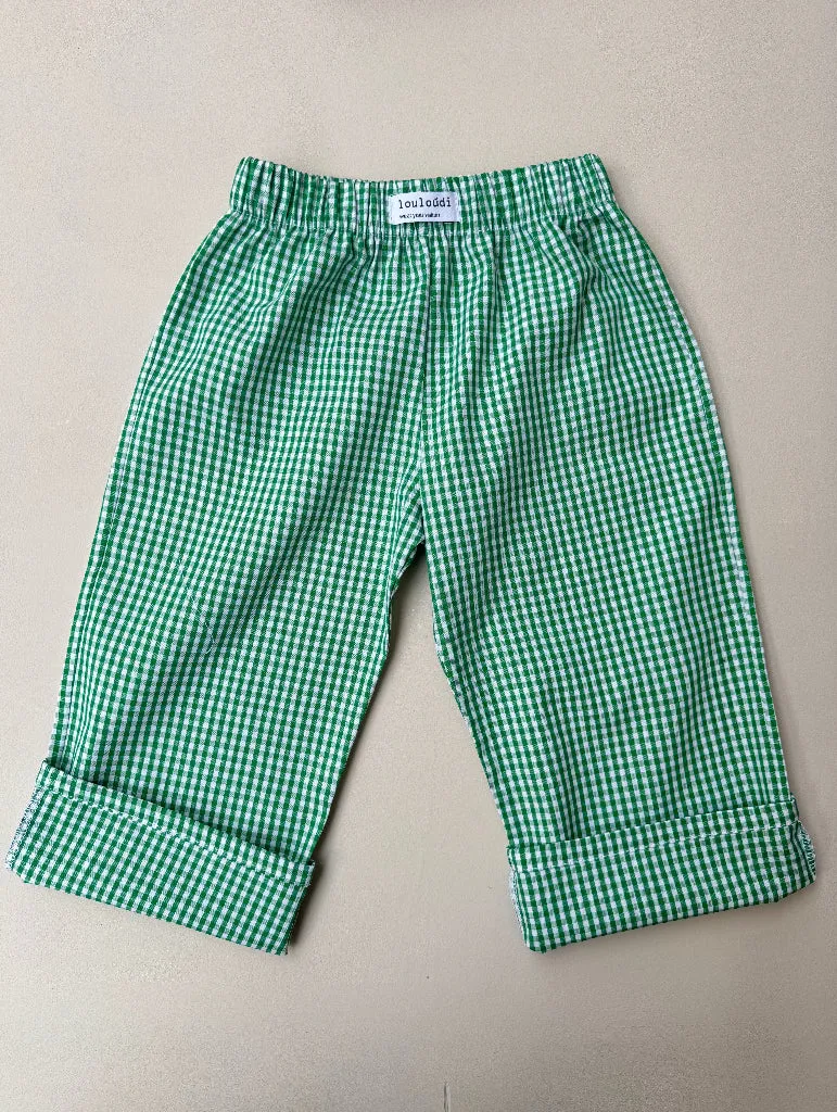 Louloúdi Vichy babybroek ruit katoen rood 86/92