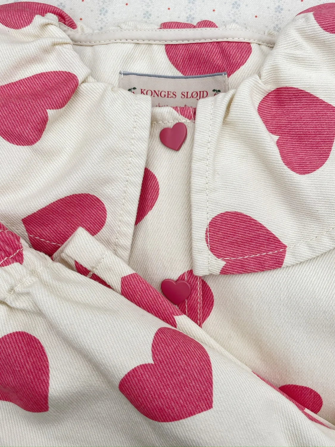 Konges Sløjd Magot broek bon coeur pink biokatoen