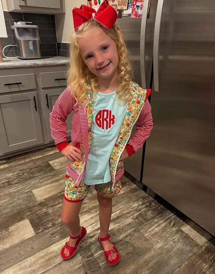 Busy Bee Smocks Ariel Floral 3-delige jackset meisjes 18M