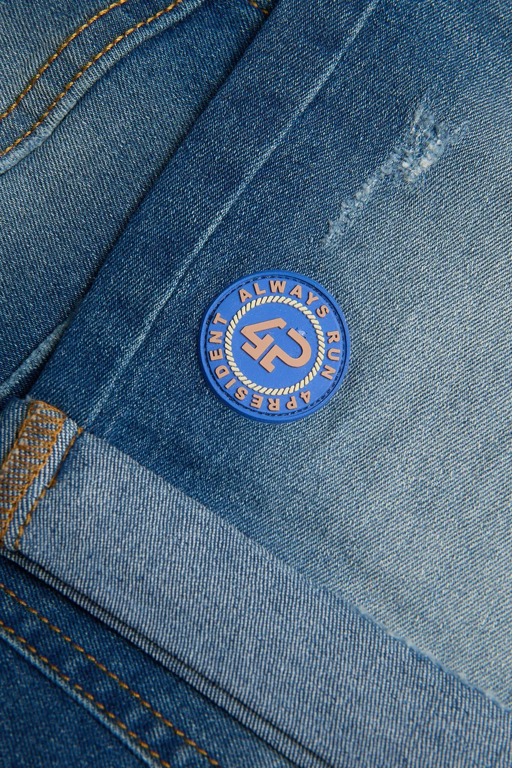 4PRESIDENT Paxon short denim wash vijf zakken