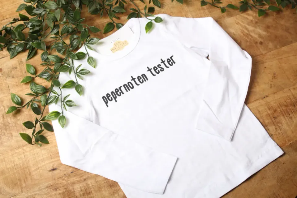 Een presentje Welkom Sint & Piet longsleeve 3-4 jaar wit katoen