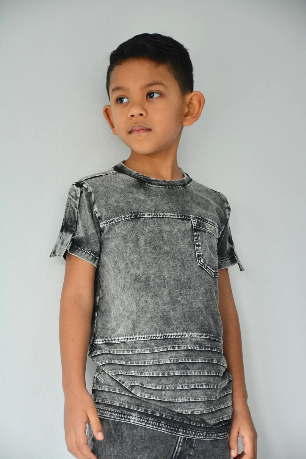 4President Tigo T-shirt black katoen acid wash