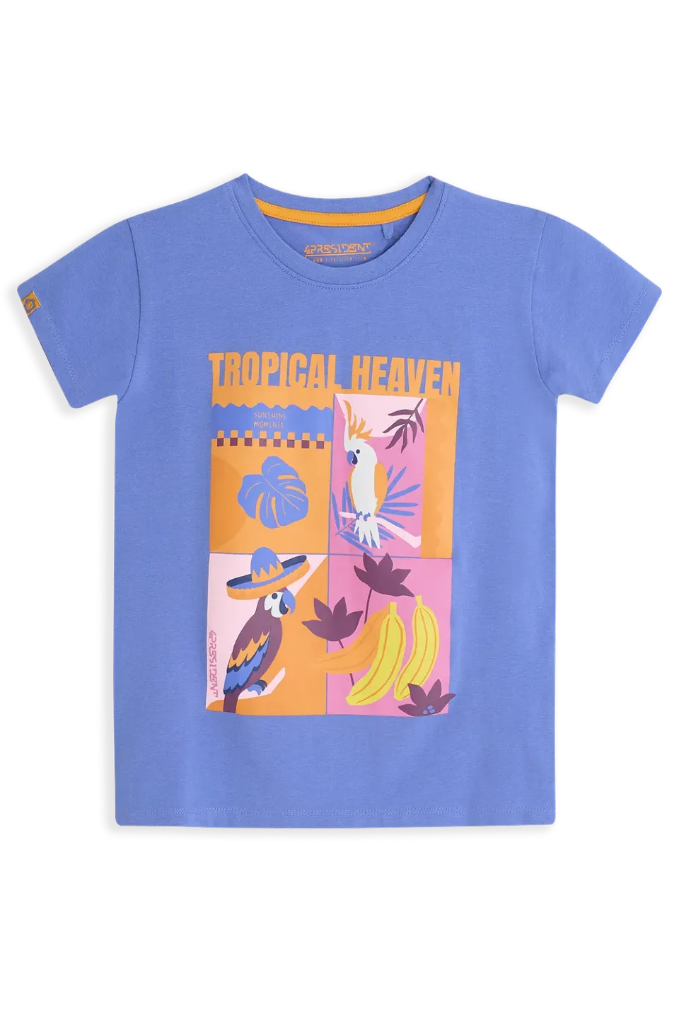 4President Nessa Blue t-shirt meisjes tropical katoen