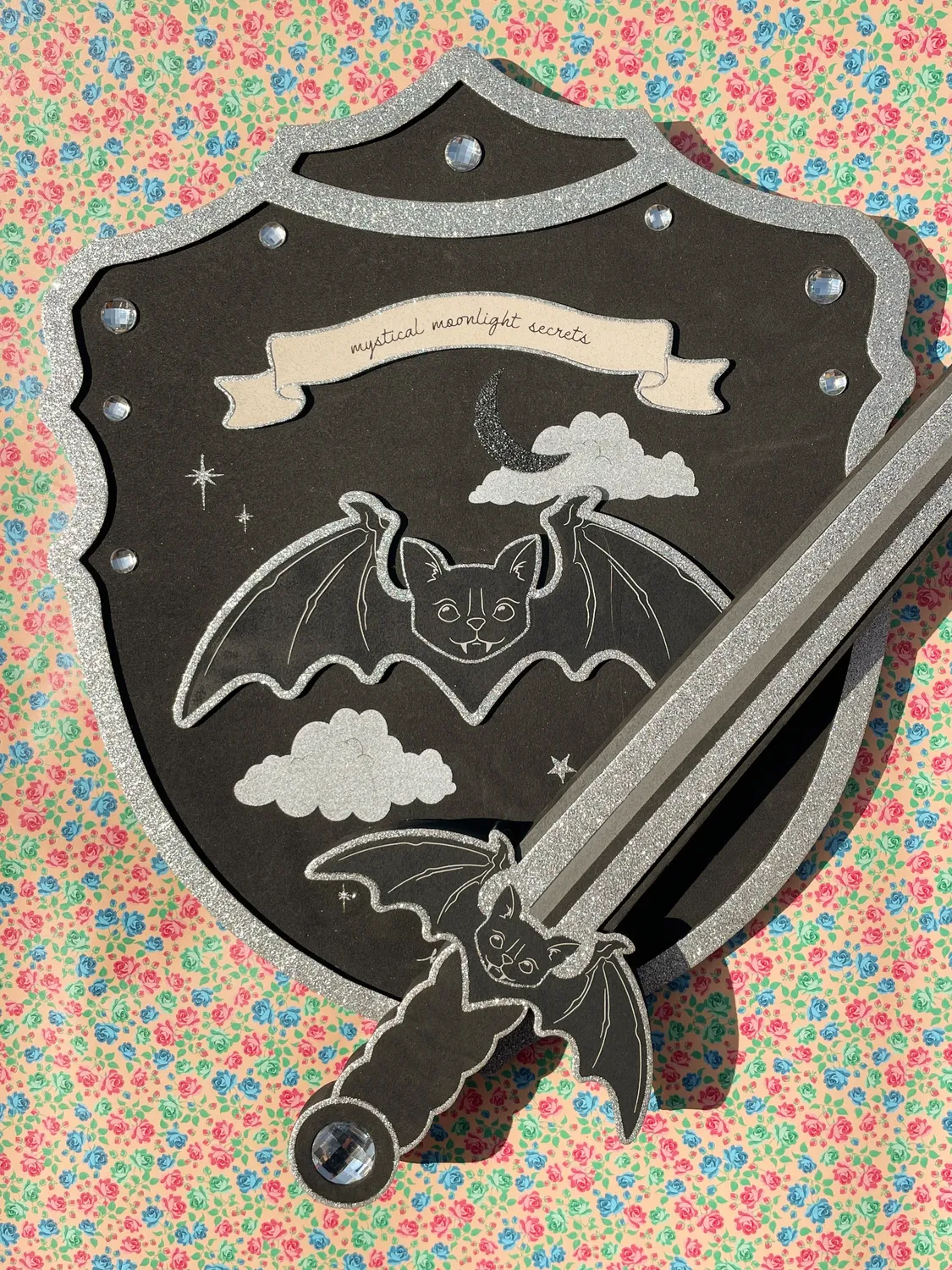 Konges Sløjd Halloween zwaard en schild speelset zwart foam