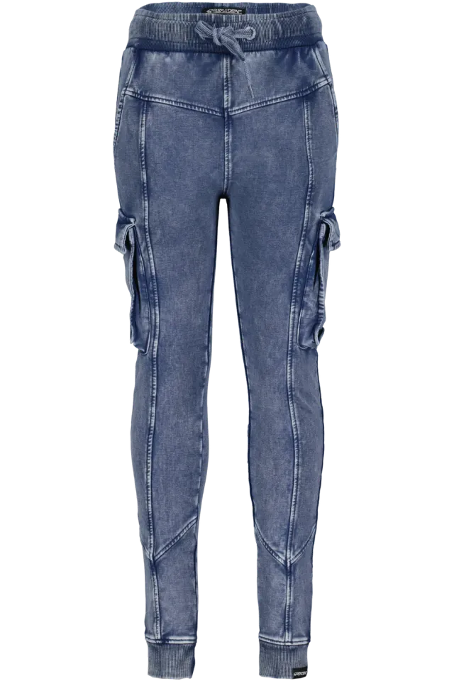 4President Mart Navy broek jongens skinny acid wash