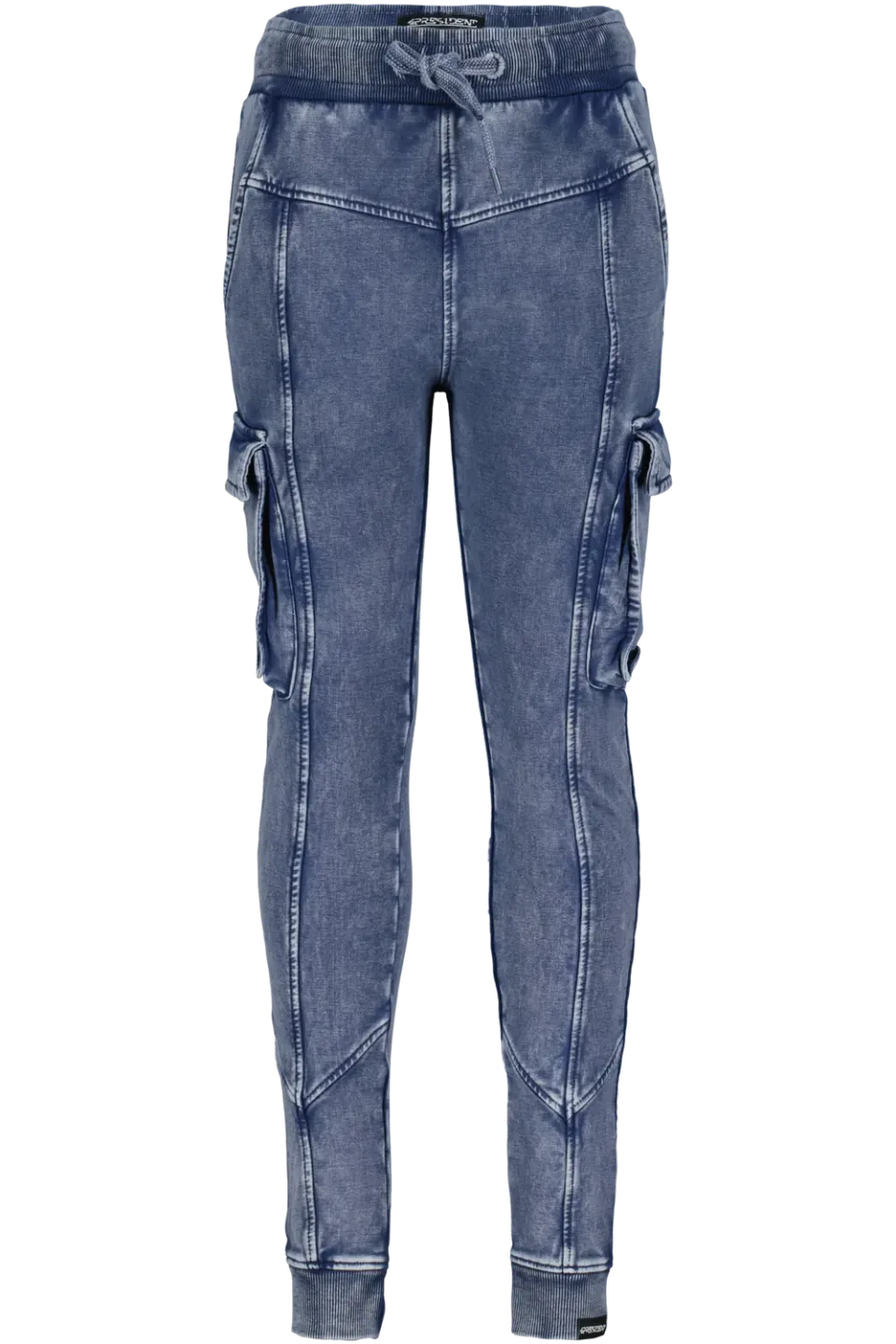 4President Mart Navy broek jongens skinny acid wash
