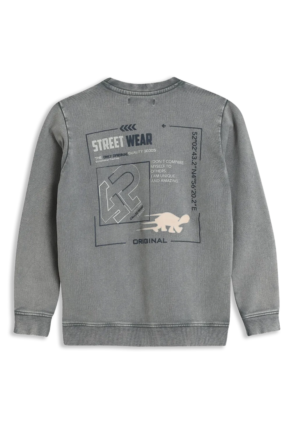 4President Pieter sweater light blue jongens print