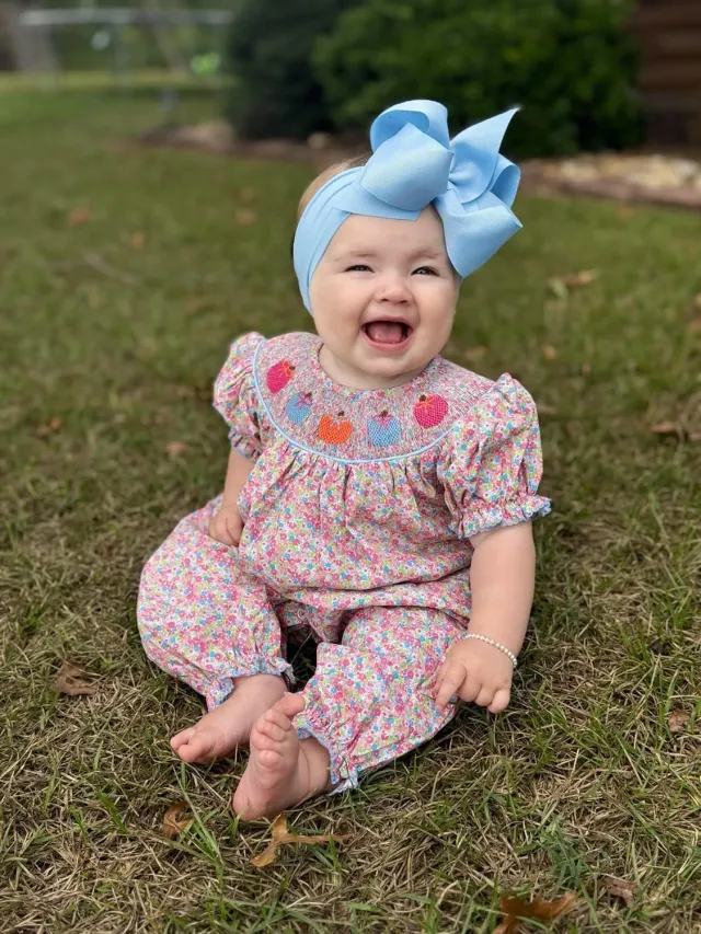 Busy Bee Smocks Remy’s Pumpkins pompoen romper geweven 18M 4T