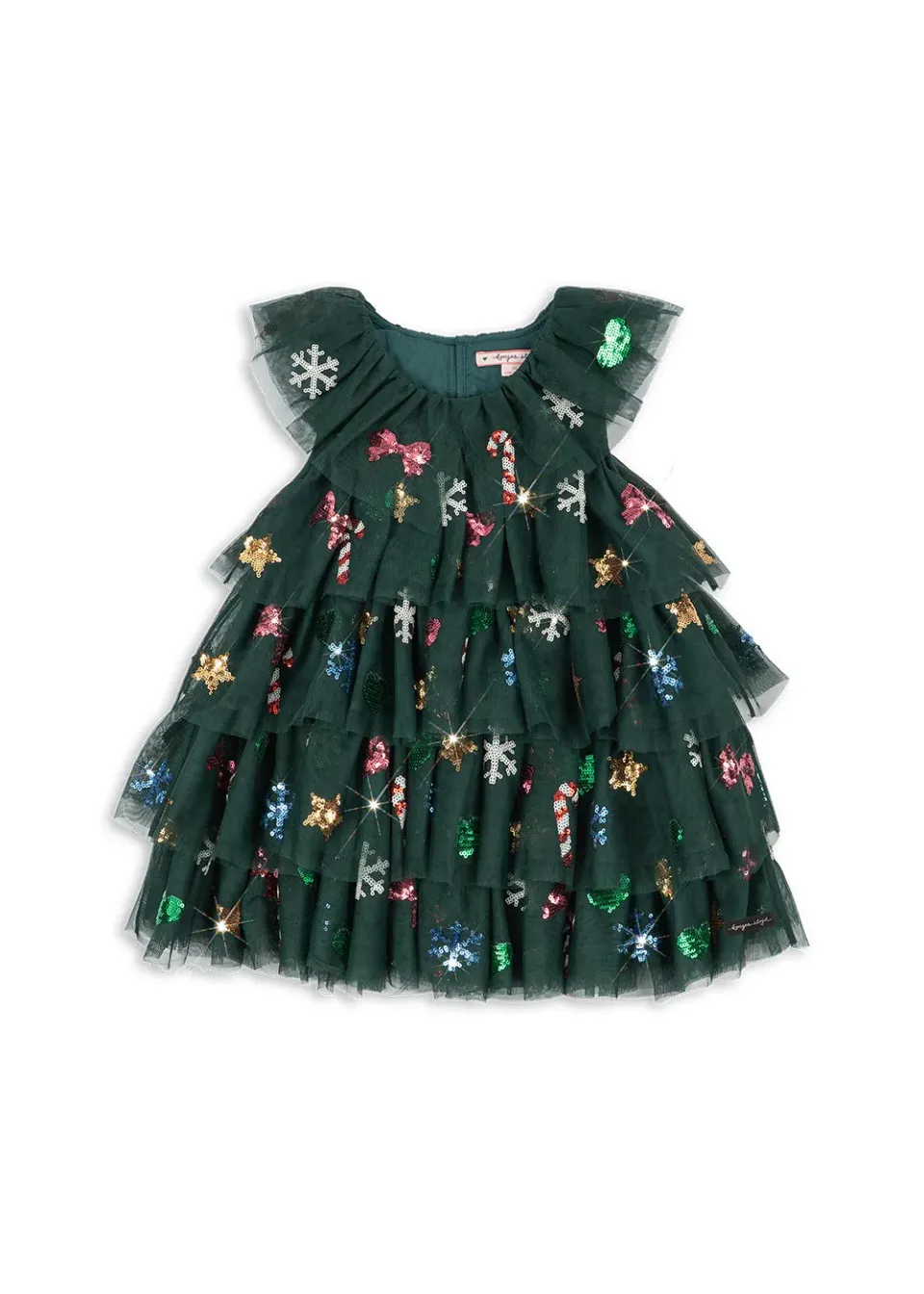 Konges Sløjd Yvonne Christmas tule jurk hunter green