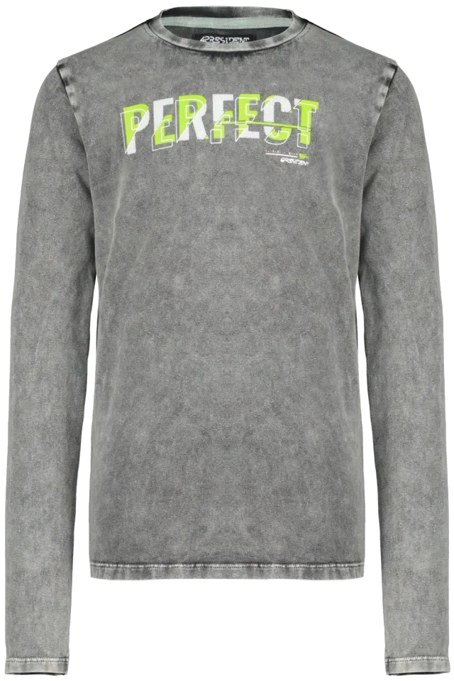 4PRESIDENT Maas longsleeve zwart acid wash