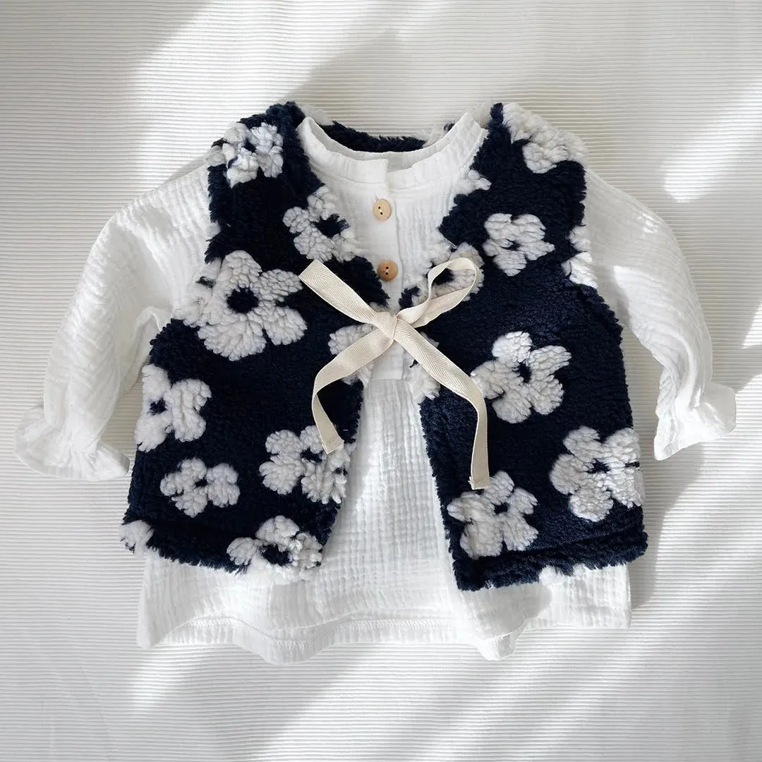 SODA FASHION Gilet Teddy Flowers navy baby