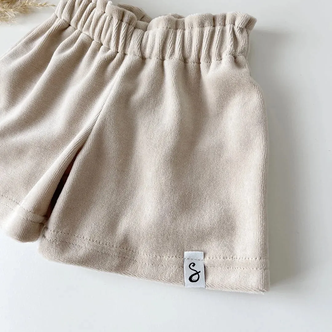 Soda Fashion Velvet Korte Broek Beige zacht