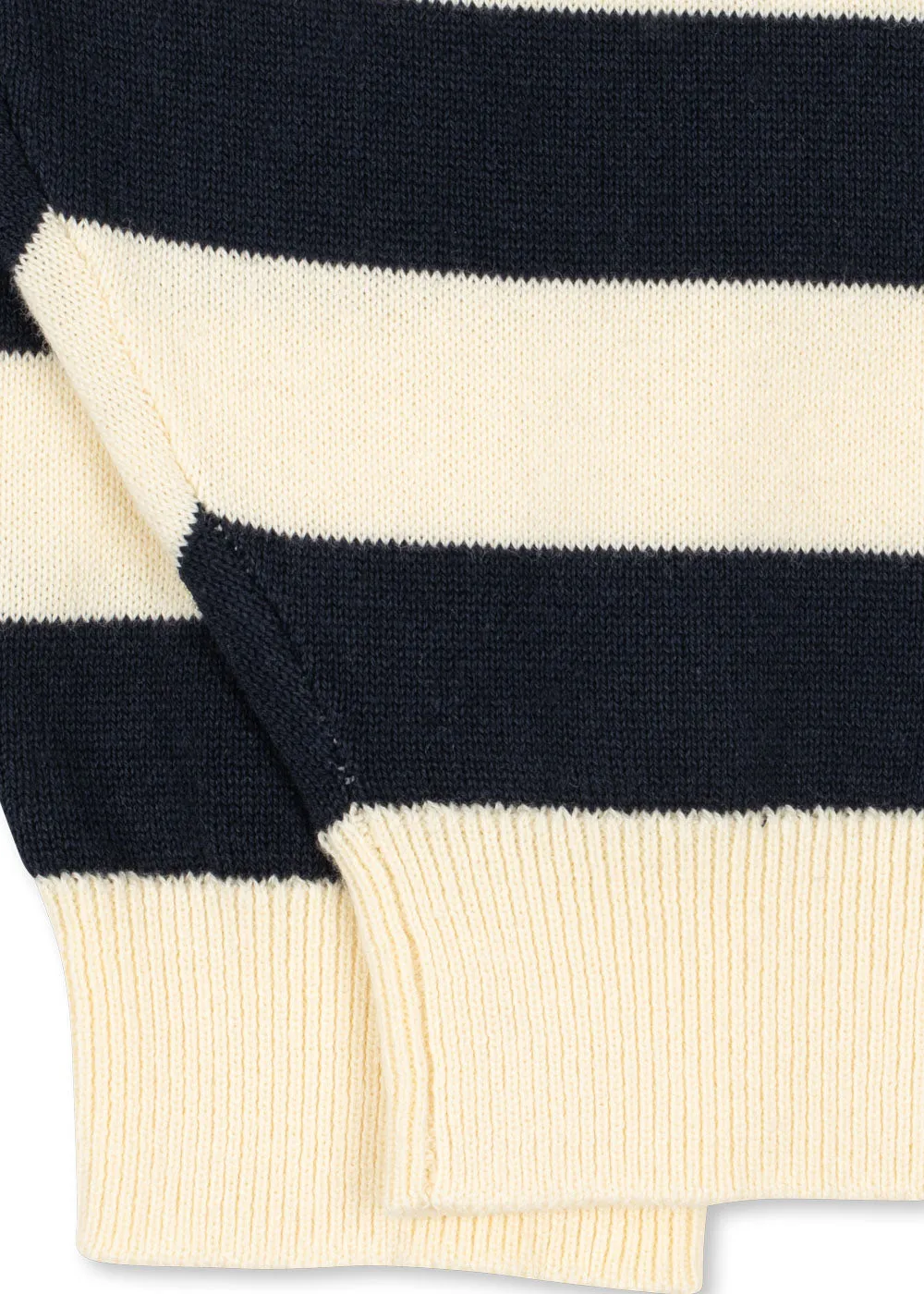 Konges Sløjd Manis gebreide broek navy stripe zacht katoen