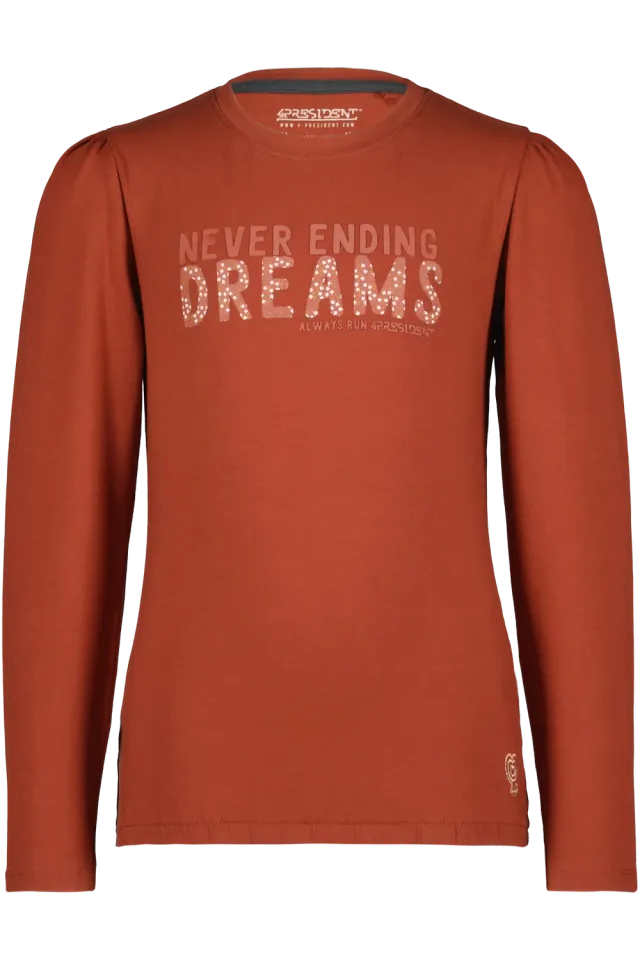4President Ineke Brandy Brown longsleeve katoen meisjes