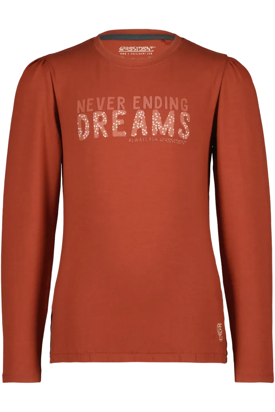 4President Ineke Brandy Brown longsleeve katoen meisjes