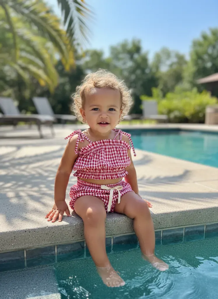 Louloúdi Gingham ruffle top katoen ruit 74/80