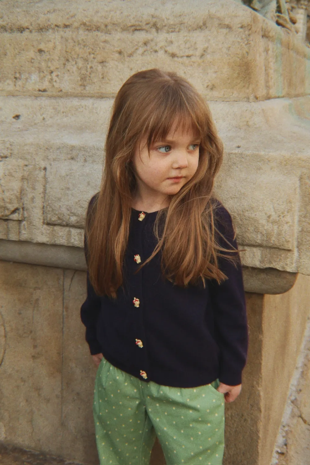 Konges Sløjd Cattie Cardigan babyvest blauw wol