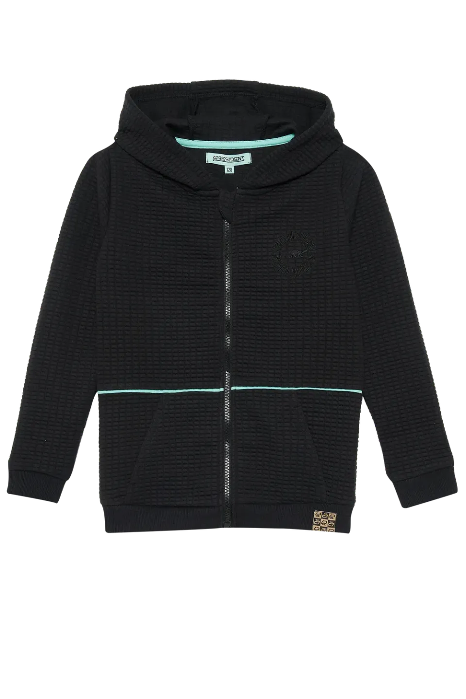 4President Antoon Black vest jongens zwart rits