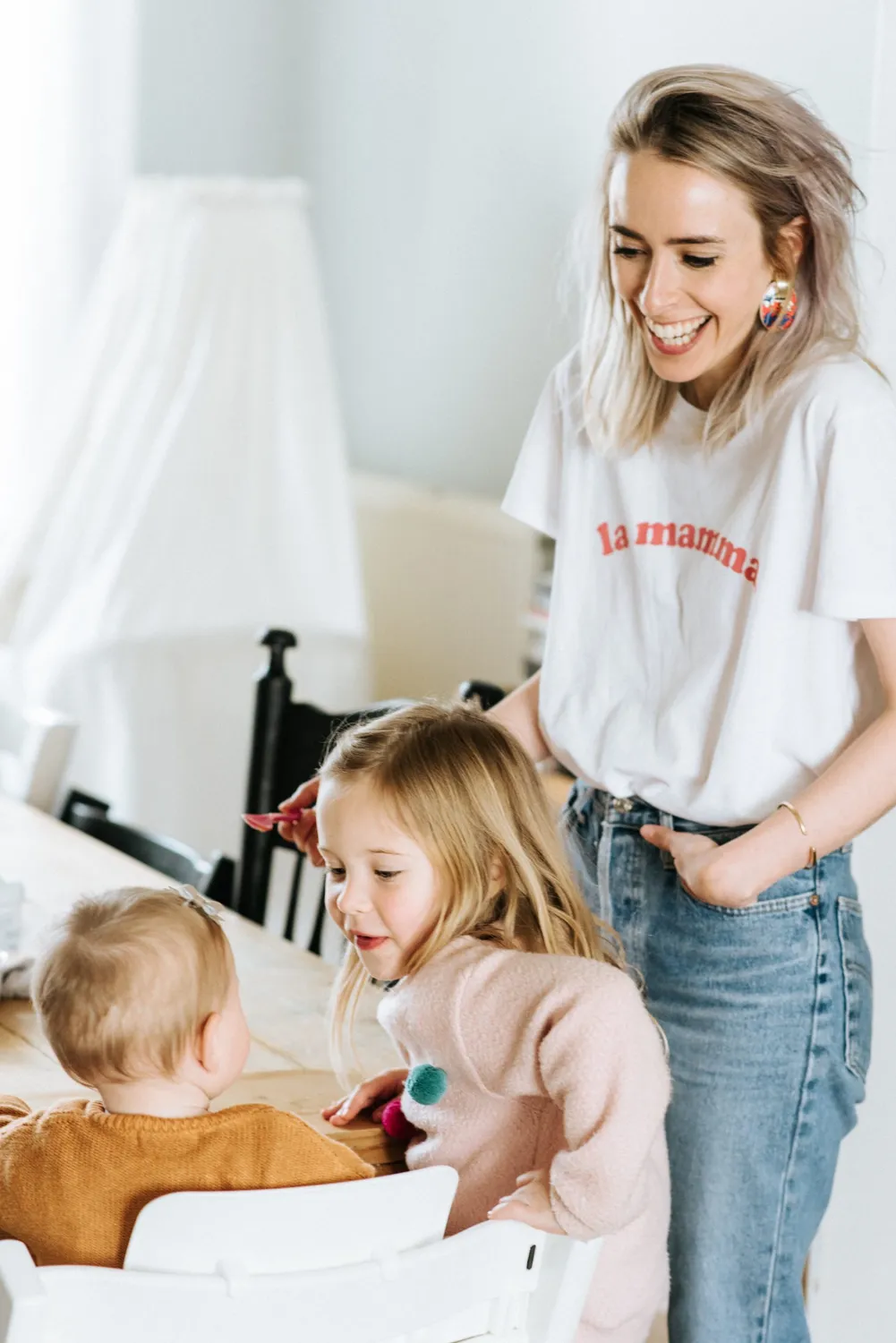 The Mompany La Mamma T-shirt ongebleekt katoen