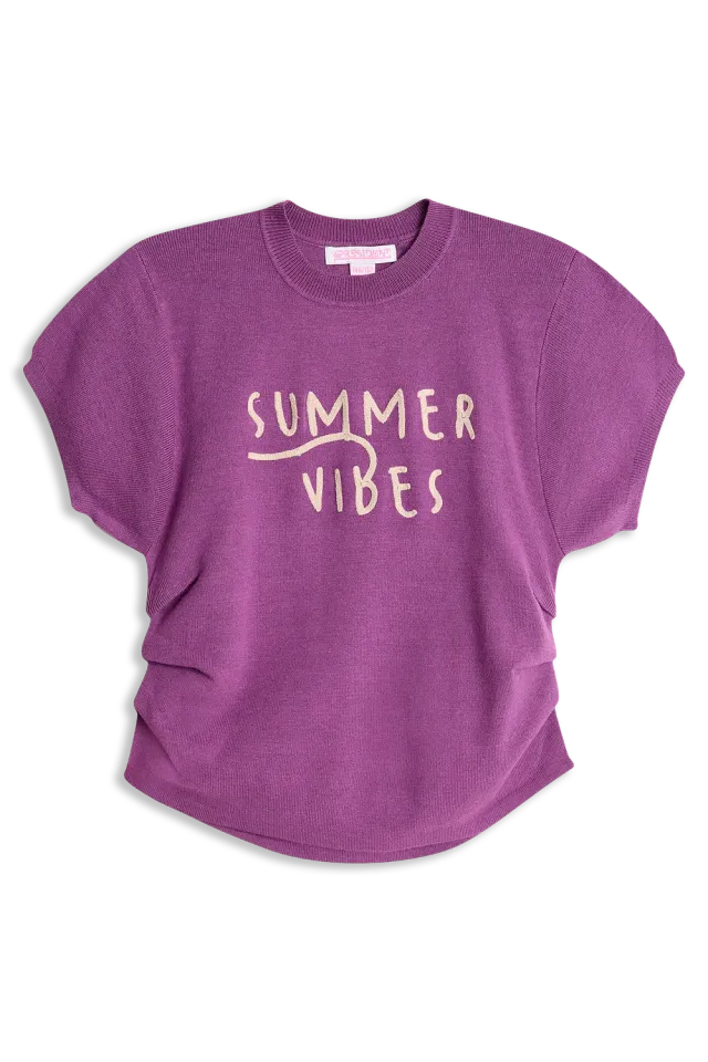 4PRESIDENT Rosie T-shirt Purple met brede kraag