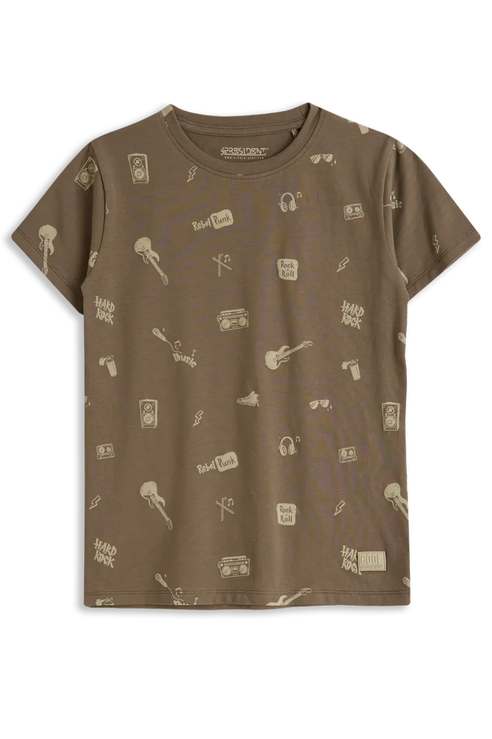4President Boris Stone gray T-shirt jongens