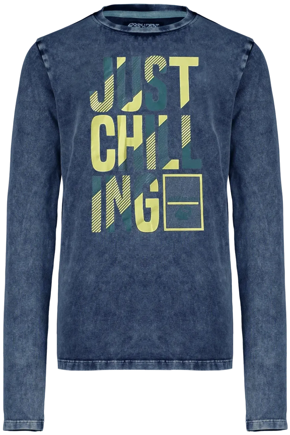 4President Maas Navy longsleeve acid wash jongens