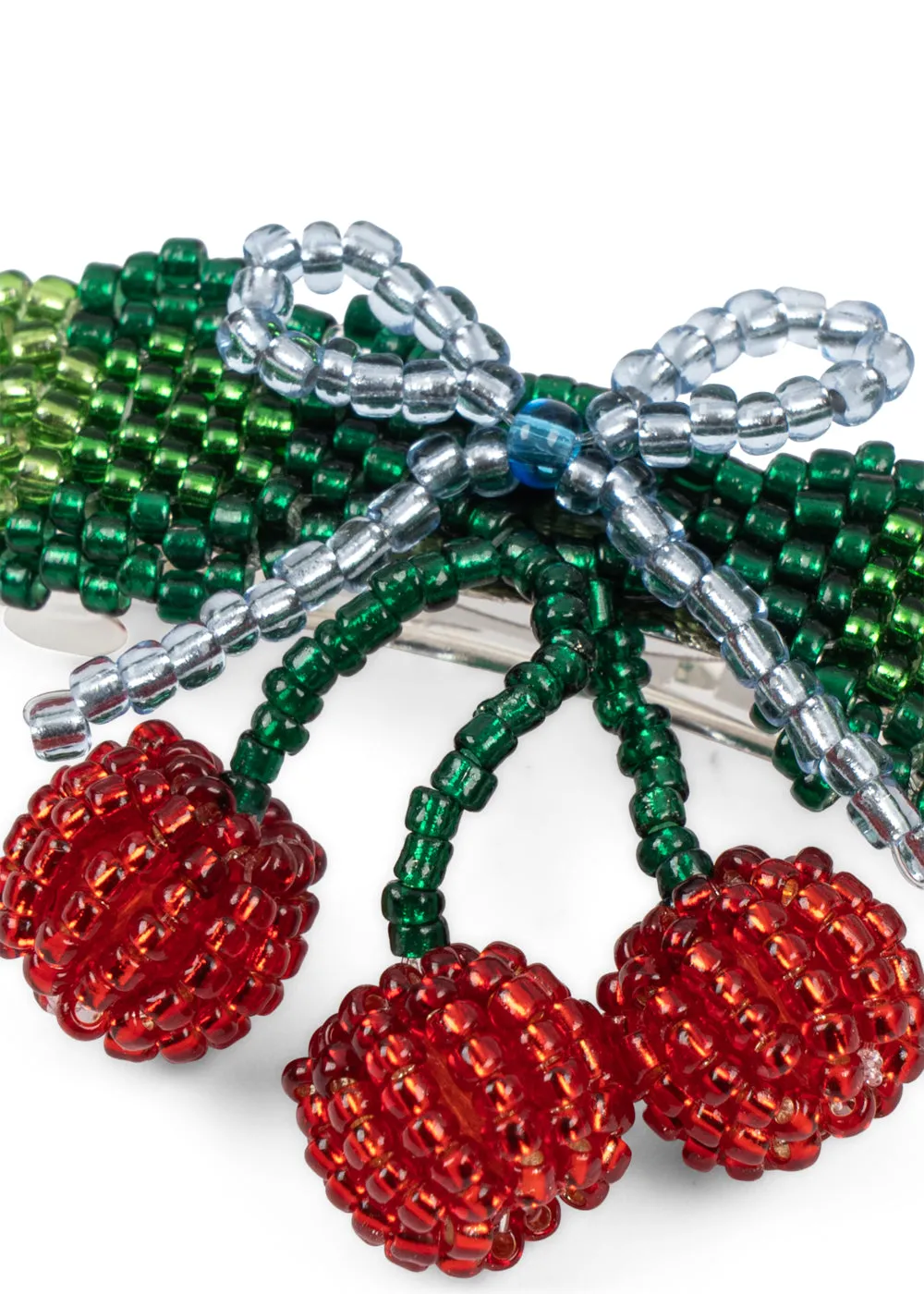 Konges Sløjd Cherry Haarclip Strik Rood glaskralen