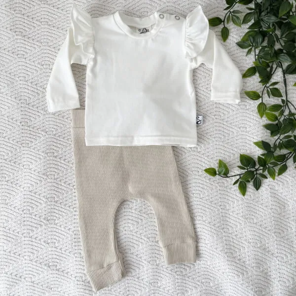 SODA FASHION Ruffle shirt off white lange mouw