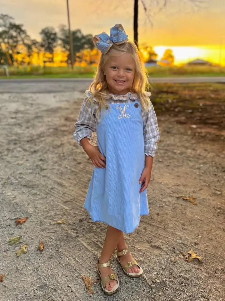 Busy Bee Smocks Will Anders Meisjesjurk Ribfluweel 2-delig