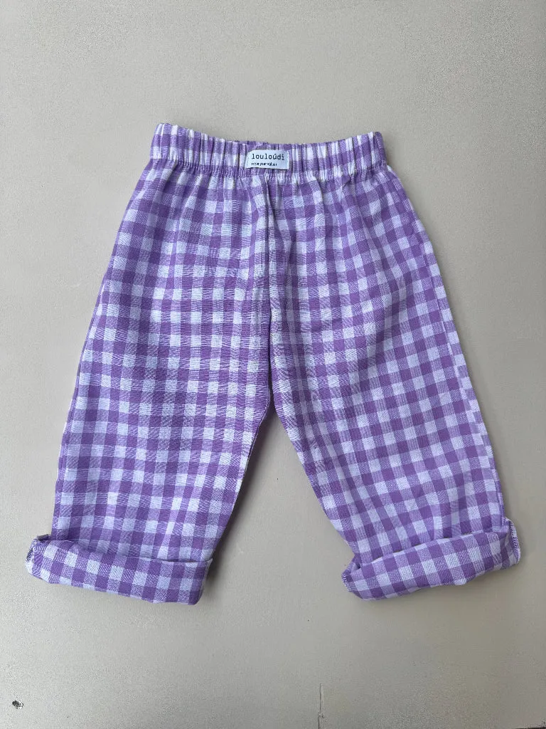 Louloúdi Vichy babybroek ruit katoen rood 86/92