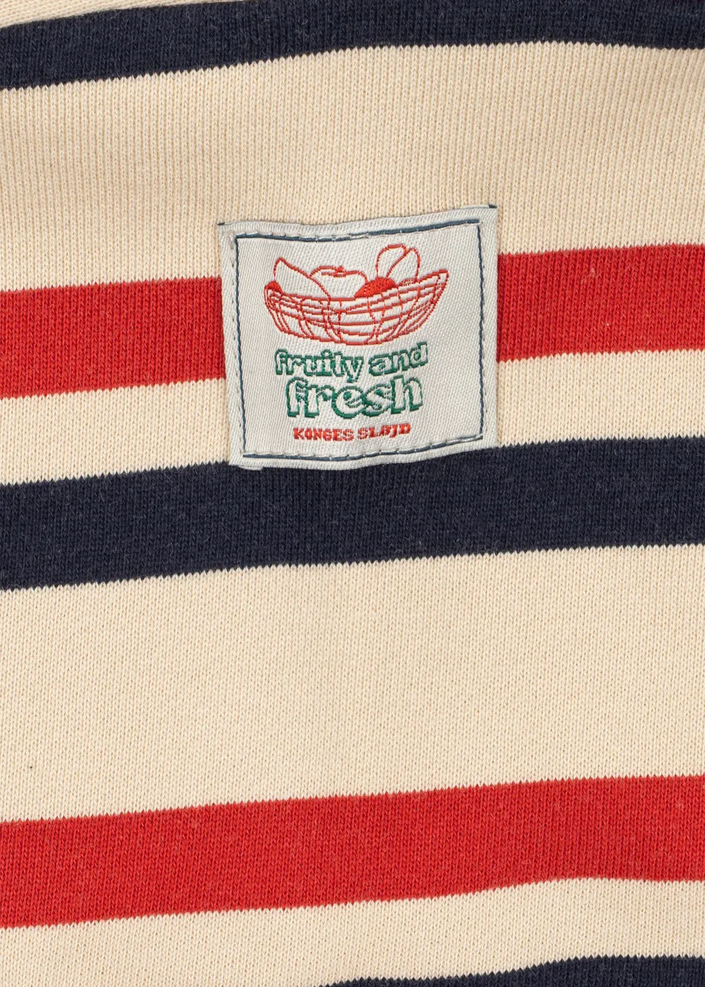 Konges Sløjd Lou half zip sweater tangerine stripe bio