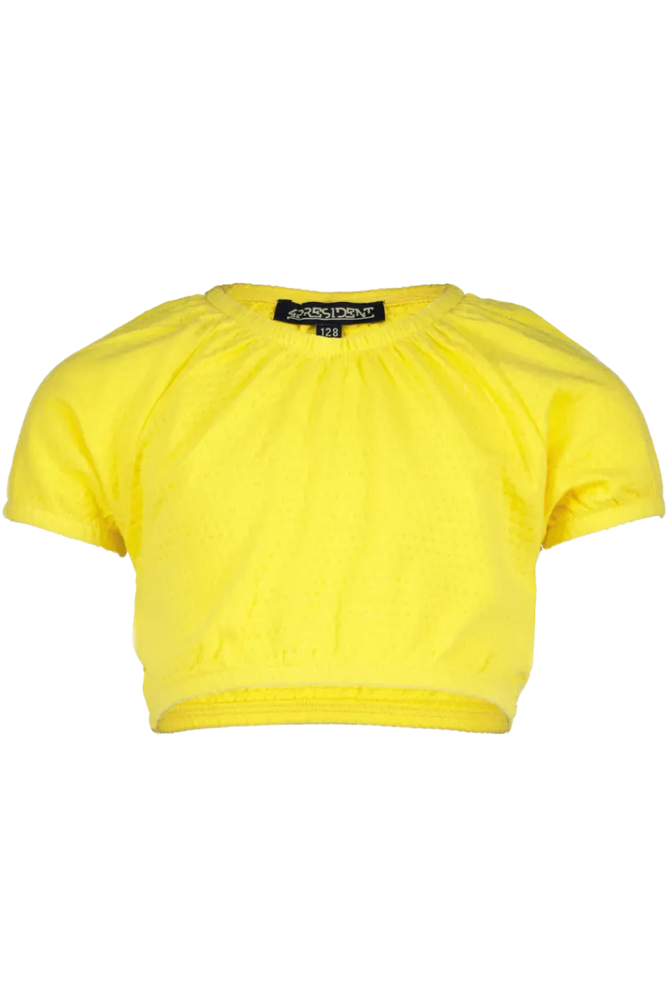 4PRESIDENT Lesly Yellow Crop Top geel borduursel